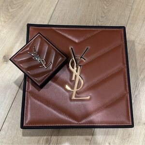 Yves Saint Laurent Brown faux leather beauty promo box and bronzer!! Both new